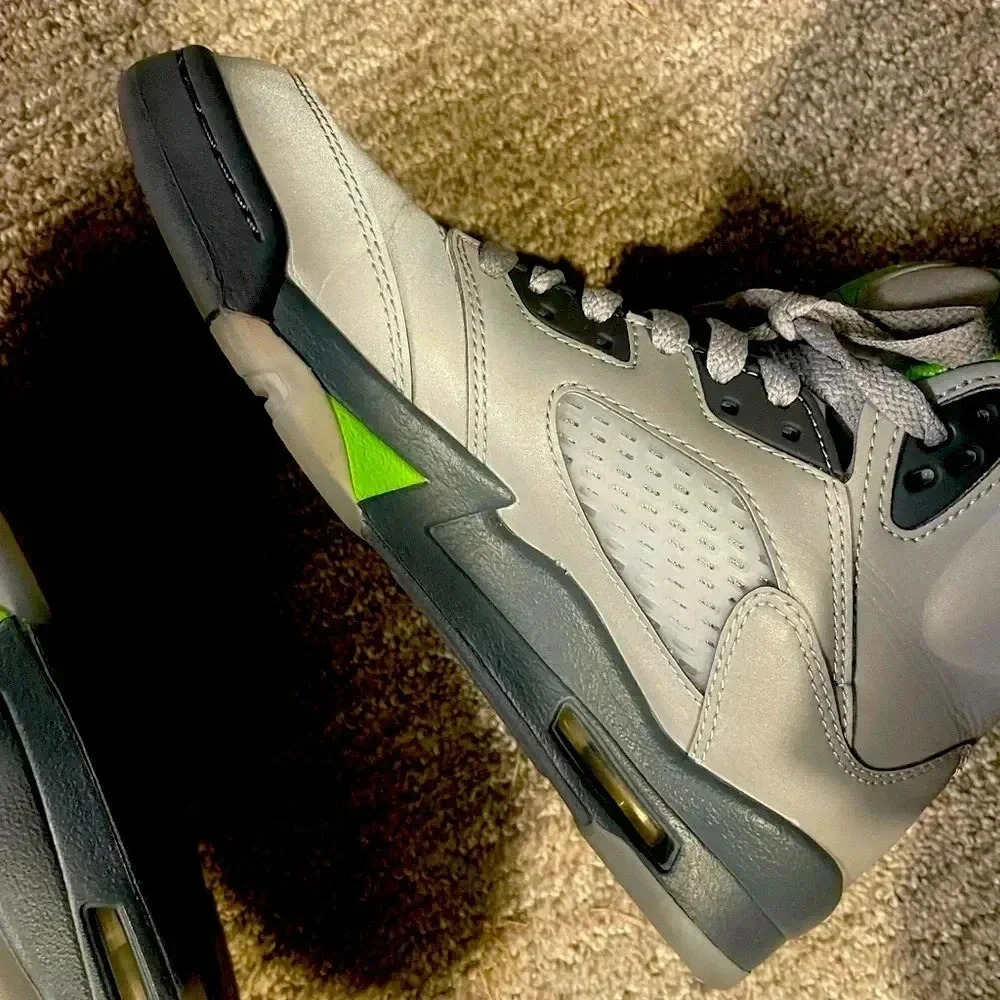 Women’s Grey and Green Jordans